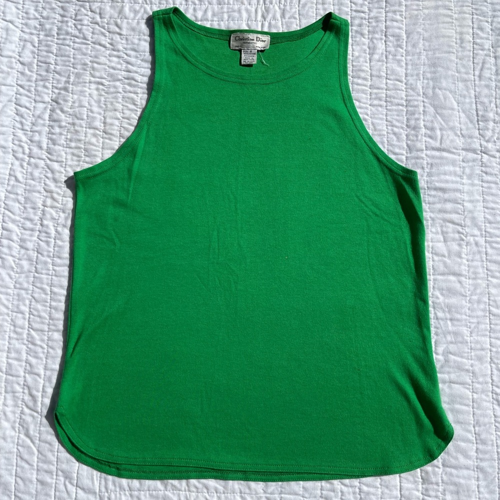 Vintage Dior green cotton tank top size s